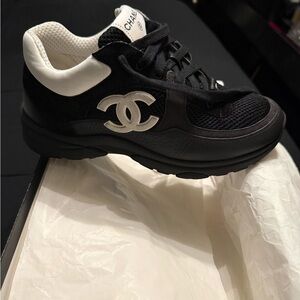 CHANEL Black and White Sneakers Box